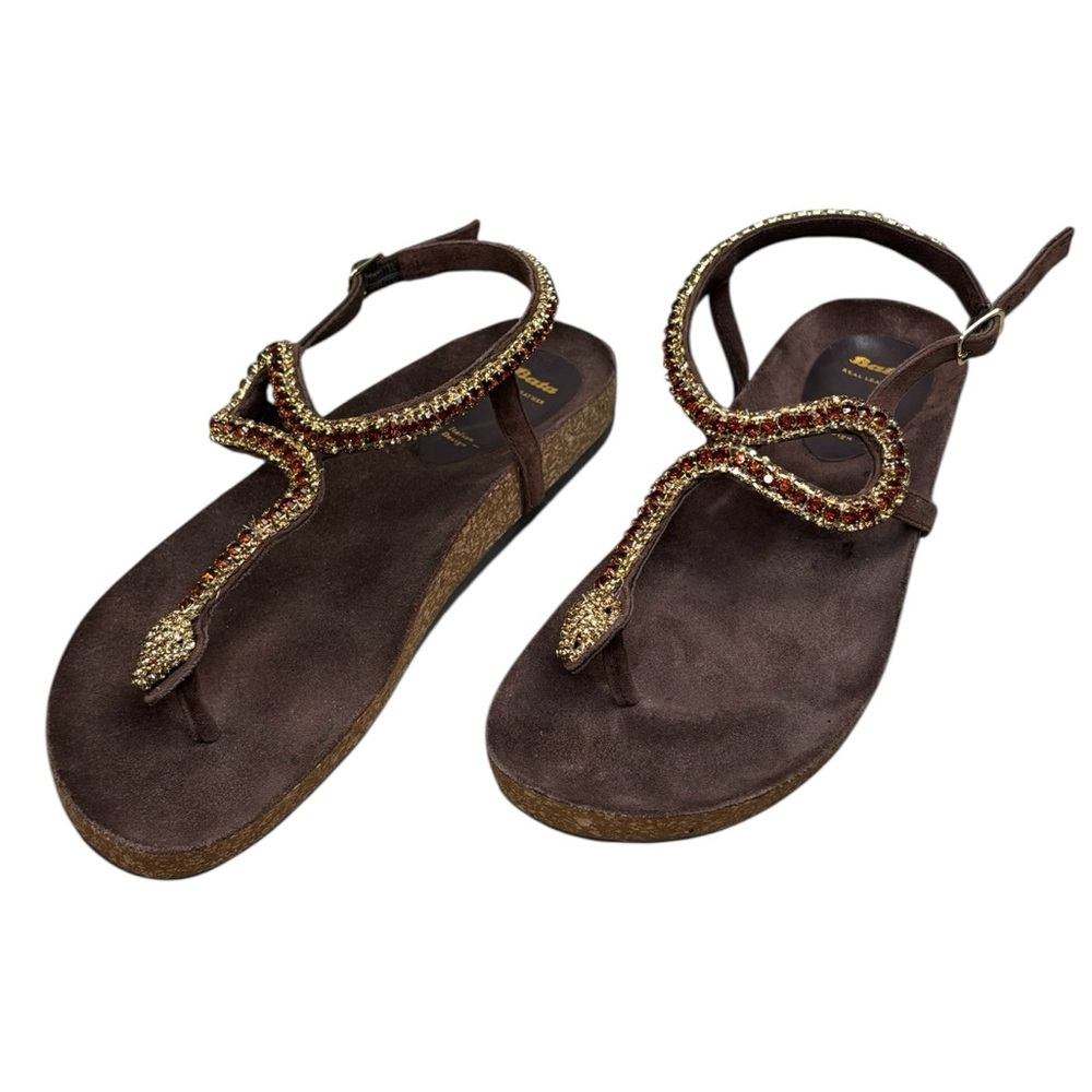 Bata Snake Thong Sandals Italian Made Size 39 - Picture 12 of 16